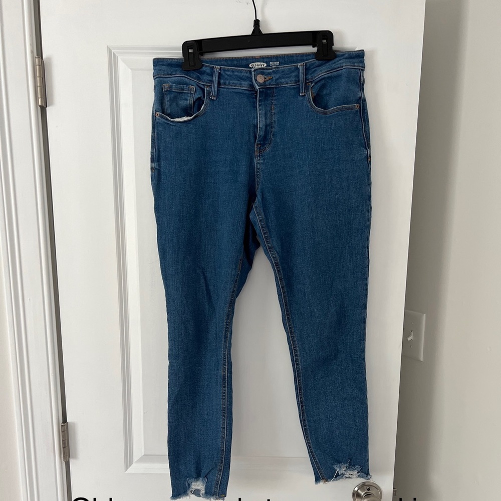 Old navy jeans with distressed ankle
